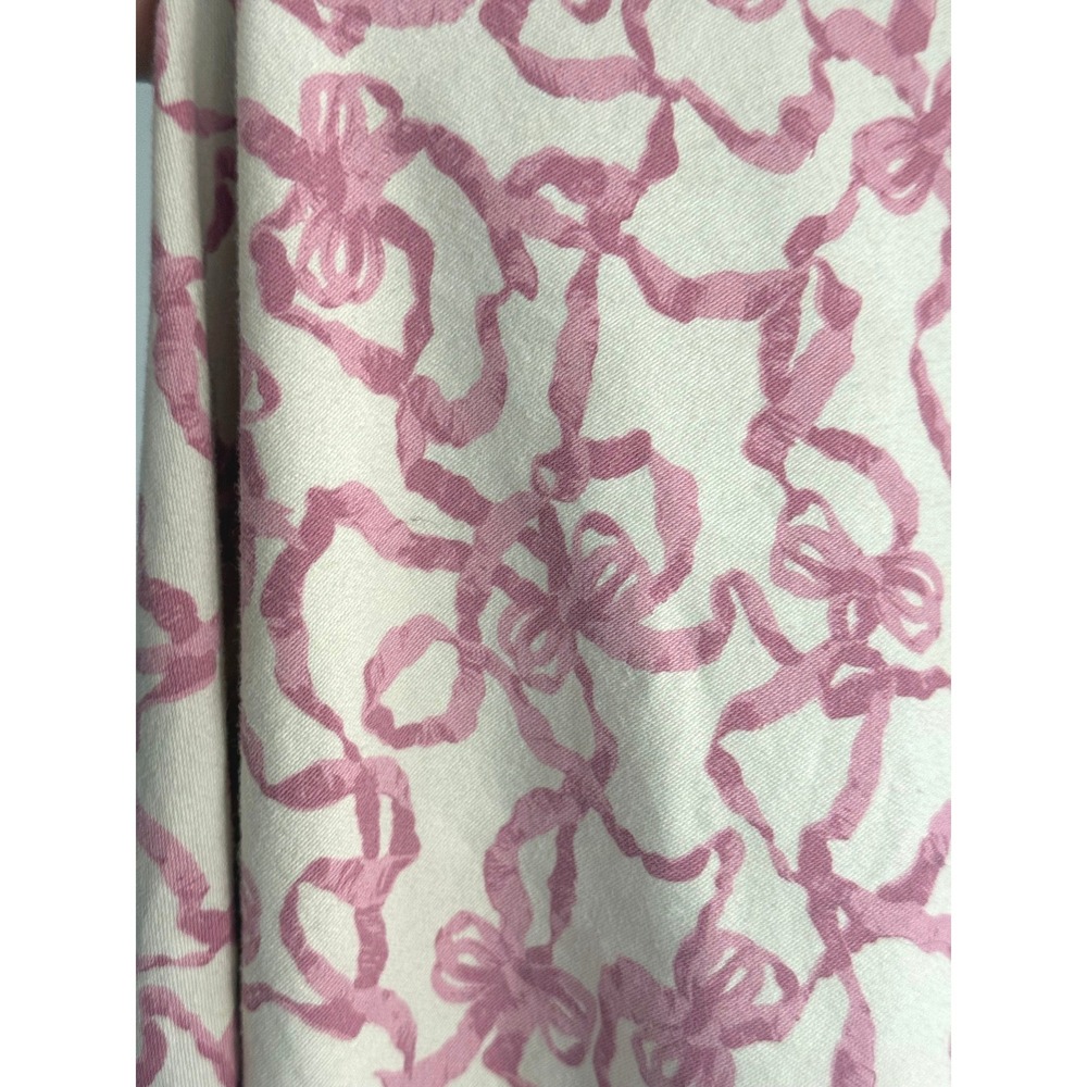 Pink Bow Print Square Tablecloth 51x48 Coquette Cottagecore Aesthetic Tea Party